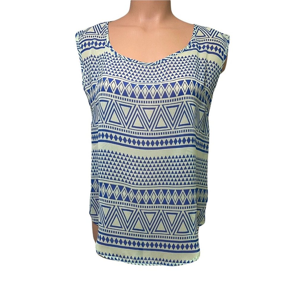 Blu Pepper Harlequin Strappy Back Top Med Hi Low Blouse Shirt Urban Outfitters